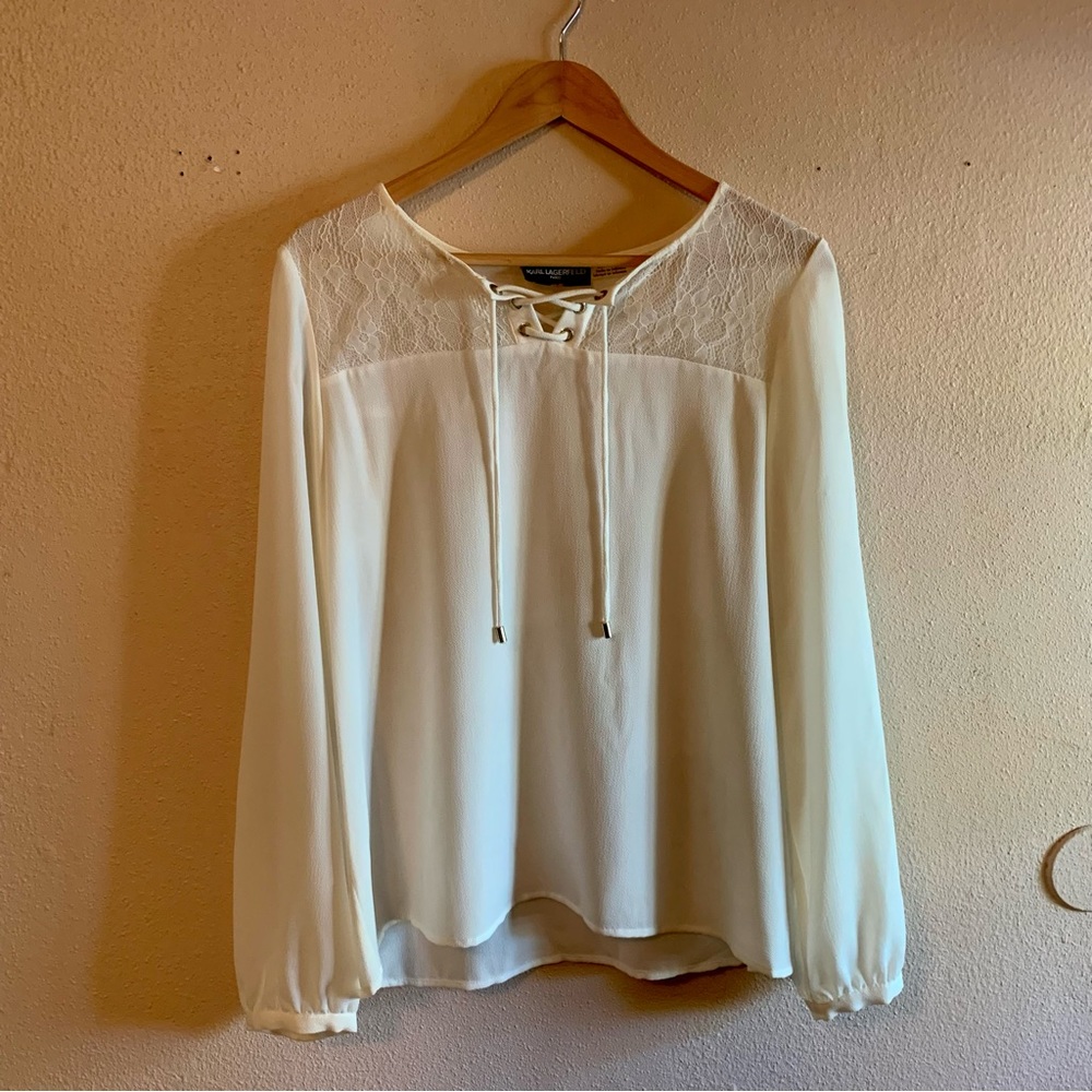 Karl Lagerfeld Long Sleeved Blouse Size L